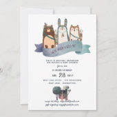 Woodland Animals Baby shower Invitation Tribal Kaart (Voorkant)