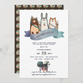 Woodland Animals Baby shower Invitation Tribal Kaart