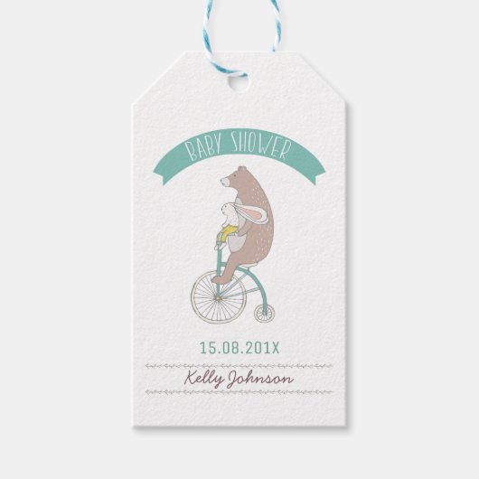 Woodland Animals Baby shower Label Cadeaulabel (Voorkant)