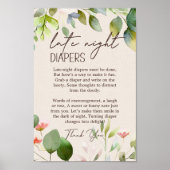 Woodland Animals Baby shower Late Night Diaper Poster (Voorkant)