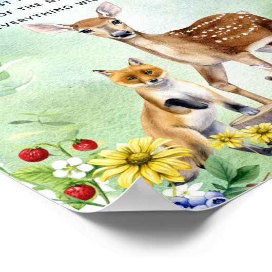 Woodland Animals Baby shower 'Late Night Diaper' Poster (Hoek)