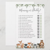 Woodland Animals Baby shower Mama of Pappa Game (Voorkant / Achterkant)