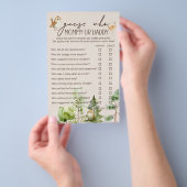 Woodland Animals Baby shower Mama of Pappa Game Flyer (Hand)