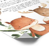 Woodland Animals Baby shower Mijn water brak teken Poster (Hoek)