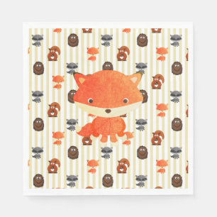 Woodland Animals Baby shower Napkins Servetten