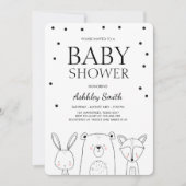 Woodland Animals Baby shower nodigt Forest Fox uit Kaart (Voorkant)