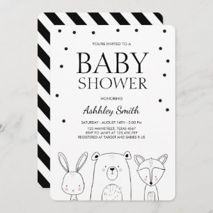 Woodland Animals Baby shower nodigt Forest Fox uit Kaart