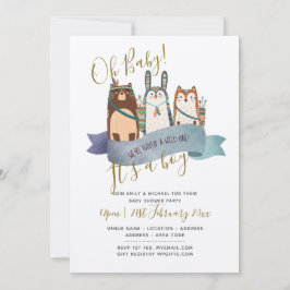 Woodland Animals Baby shower nodigt uit - het is e Kaart