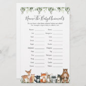 Woodland Animals Baby shower Noem de Baby Animals (Voorkant / Achterkant)
