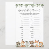 Woodland Animals Baby shower Noem de Baby Animals (Voorkant / Achterkant)