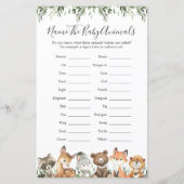 Woodland Animals Baby shower Noem de Baby Animals (Voorkant)