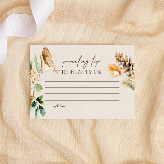 Woodland Animals Baby shower Ouderschap Tips Notitiekaartje