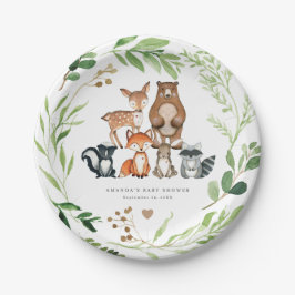 Woodland Animals Baby Shower Paper Plates Papieren Bordje