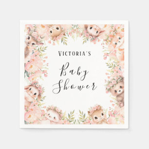 Woodland Animals Baby shower Papier Servet