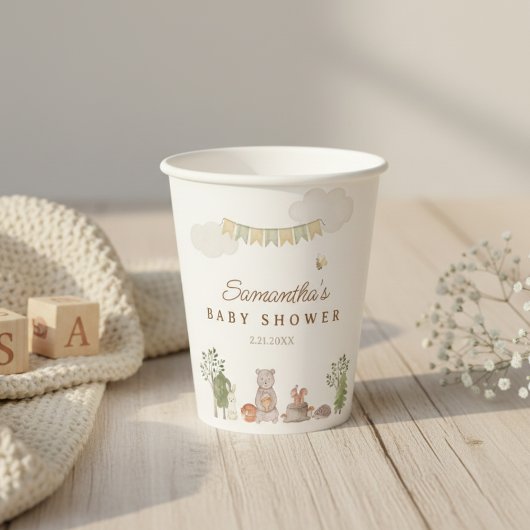 Woodland Animals Baby Shower Papieren Bekers