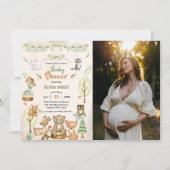 Woodland Animals Baby shower Party Foto Kaart (Voorkant)