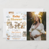 Woodland Animals Baby shower Party Foto Kaart (Voorkant)