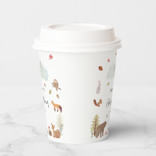 Woodland Animals Baby shower Party Papieren Bekers (Links)