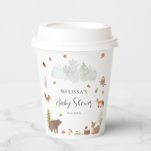 Woodland Animals Baby shower Party Papieren Bekers (Voorkant)