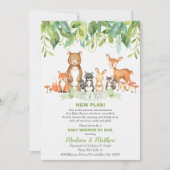 Woodland Animals Baby shower per Mail Greenery Boy Kaart (Voorkant)