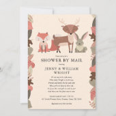 Woodland Animals Baby shower per post Kaart (Voorkant)