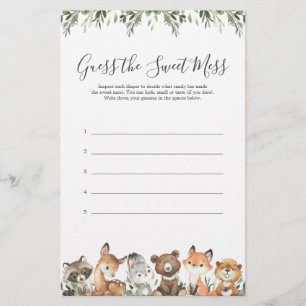 Woodland Animals Baby shower raadt de zoete Mess