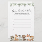 Woodland Animals Baby shower raadt de zoete Mess (Voorkant / Achterkant)