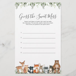 Woodland Animals Baby shower raadt de zoete Mess