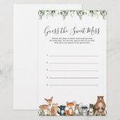 Woodland Animals Baby shower raadt de zoete Mess (Voorkant / Achterkant)