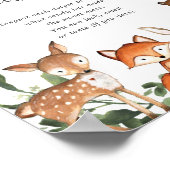 Woodland Animals Baby shower raadt de zoete Mess Poster (Hoek)
