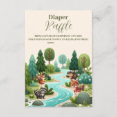Woodland Animals Baby shower Raffle Diapper Informatiekaartje (Voorkant)