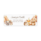 Woodland Animals baby shower retouradres Etiket (Voorkant)
