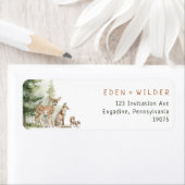 Woodland Animals Baby shower Return Address Etiket (Insitu)