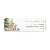 Woodland Animals Baby shower Return Address Etiket (Voorkant)