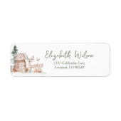 Woodland Animals Baby shower Return Address Etiket (Voorkant)