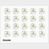 Woodland Animals Baby Shower  Ronde Sticker (Vel)