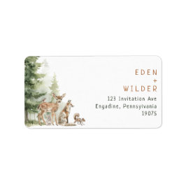 Woodland Animals Baby shower RSVP Retouradres Etiket