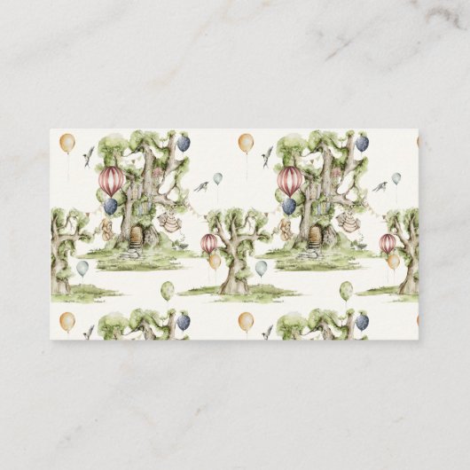 Woodland Animals Baby shower Schattigee Gift Regis Visitekaartje (Achterkant)