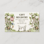 Woodland Animals Baby shower Schattigee Gift Regis Visitekaartje (Voorkant)