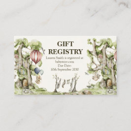 Woodland Animals Baby shower Schattigee Gift Regis Visitekaartje