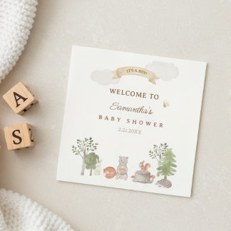Woodland Animals Baby Shower Servet