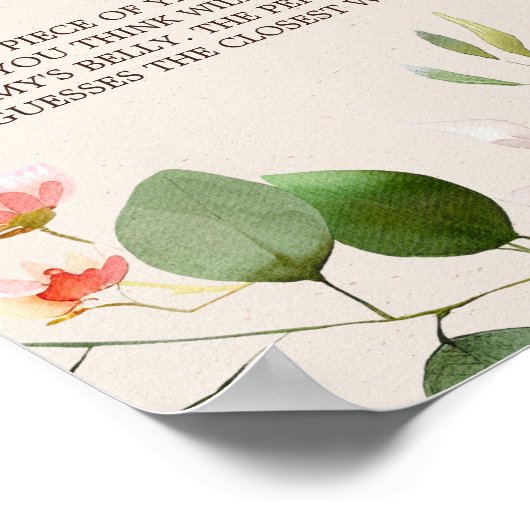 Woodland Animals Baby shower Spelbord Poster (Hoek)