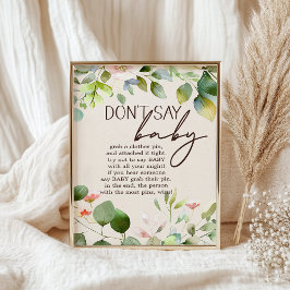 Woodland Animals Baby shower Spelbord Poster