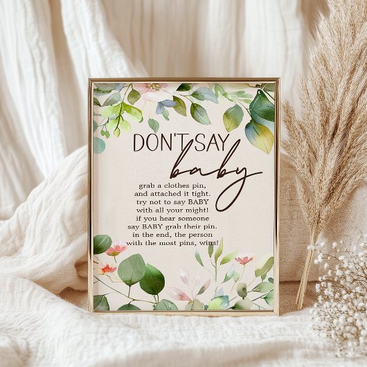 Woodland Animals Baby shower Spelbord Poster