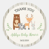 Woodland Animals Baby shower Sticker (Voorkant)