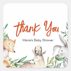 Woodland Animals Baby shower Stickers