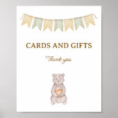 Woodland Animals Baby Shower Tabletop Sign Poster (Voorkant)