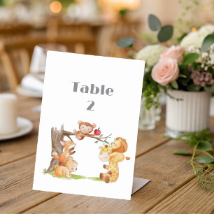 Woodland Animals Baby shower tafel Kaart