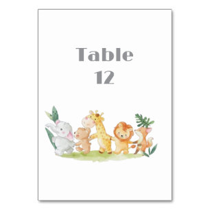 Woodland Animals Baby shower tafel Kaart
