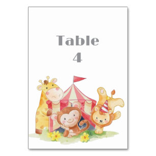 Woodland Animals Baby shower tafel Kaart